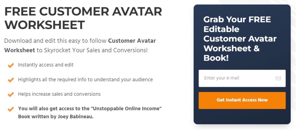 customer avatatar worksheet