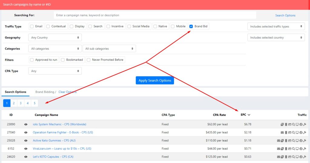brand bidding maxbounty